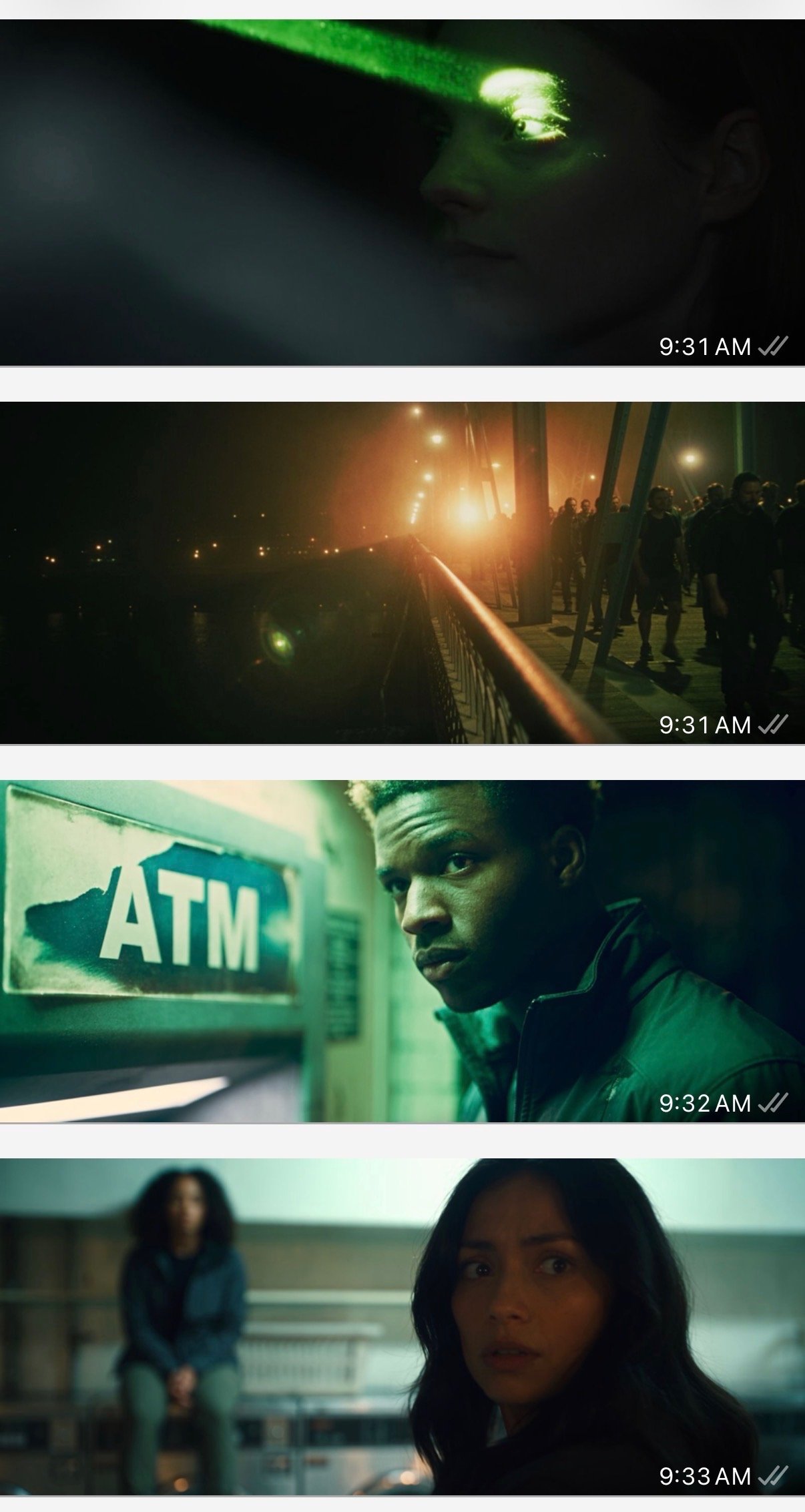 Cinematic still from the upcoming Don Diablo music video — a close-up eye lit by a green laser beam in darkness.